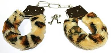 sexy Plüsch Handschellen/Handfesseln in TIGER / getigert (Plüschhandschellen/Pl&