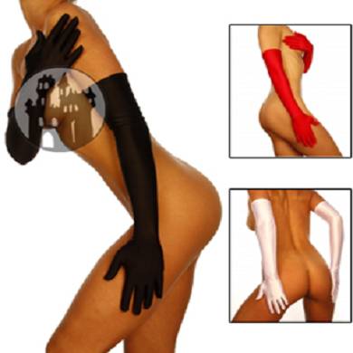 Satin-Handschuhe - sehr lang