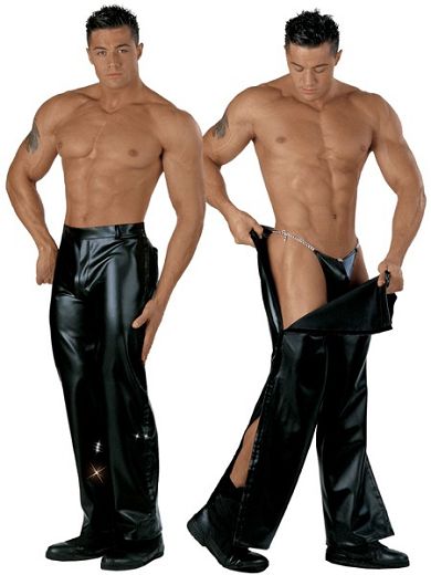 Eros Veneziani: Kunstleder-Stripperhose, schwarz