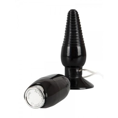 Roating & Vibrating Plug: Vibro-Analplug, schwarz