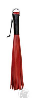 Leder Peitsche rot m. 72 Riemen