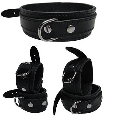 Bondage echt Leder Handfesseln Fußfesseln und Halsband Hand Fuß Hals Fesseln F