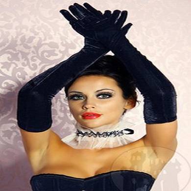 Samt-Handschuhe lang