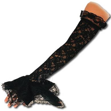 Armstulpen aus Spitze mit Volant, oberarmlang