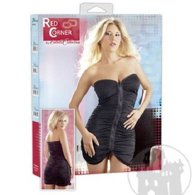 minikleid-mit-zip-und-geraffter-front