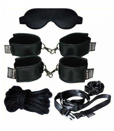 Mega Fessel Set schwarz Soft-Bond-X