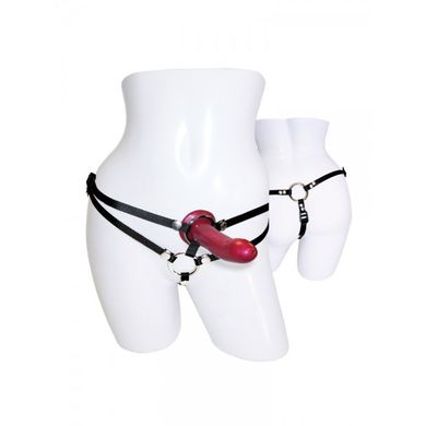 Mnage a Trois Double Penetration: Strap-On und Dildo (16,5 cm), schwarz/rot