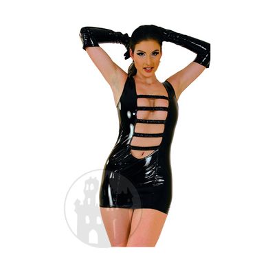 Lackminikleid m. Riemchenausschnitt